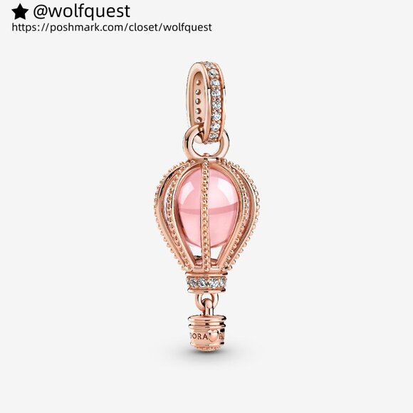 Pandora Sparkling Pink Hot Air Balloon Dangle Charm - Picture 1 of 6